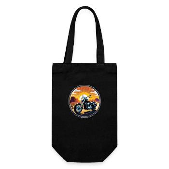 moto et couché de soleil, cadeau motard - Sac à bouteille - noir - Devant