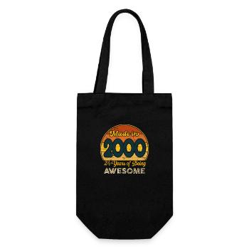 Jahrgang 2000 - Jahrgang 2000 Retro Jubiläum - Geschenkbeutel für Flaschen - Schwarz - Vorne