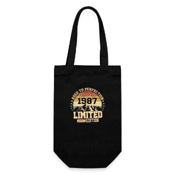 1987 Birthday 1987 Born in 1987 Birthday - Gift Bag for Bottles - black - Front