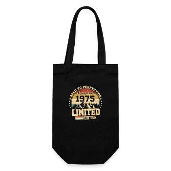 1975 Birthday 1975 Born in 1975 Anniversary - Gift Bag for Bottles - black - Front