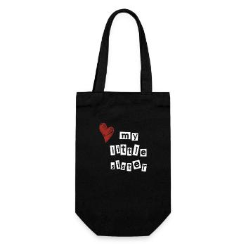 Love my little sister - Gift Bag for Bottles - black - Front