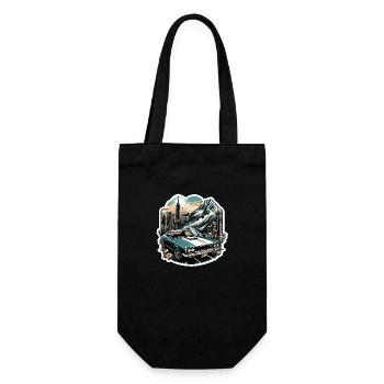 Vintage American and Sports Car - Gift Bag for Bottles - black - Front