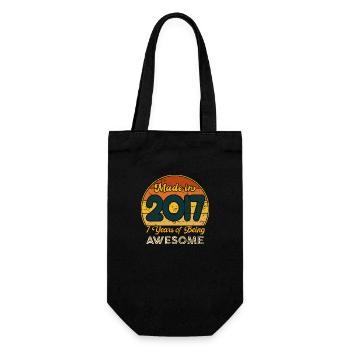 Né en 2017 - Vintage 2017 Anniversaire Rétro - Sac à bouteille - noir - Devant