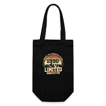 1990 Geburtstag 1990 Jahrgang 1990 Jubiläum - Geschenkbeutel für Flaschen - Schwarz - Vorne