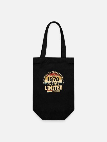 1970 Geburtstag 1970 Jahrgang 1970 Geburtstag - Geschenkbeutel für Flaschen - Schwarz