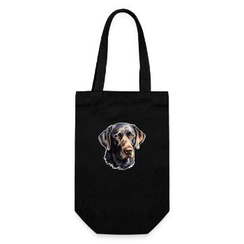 Labrador Retriever süß - Geschenkbeutel für Flaschen - Schwarz - Vorne