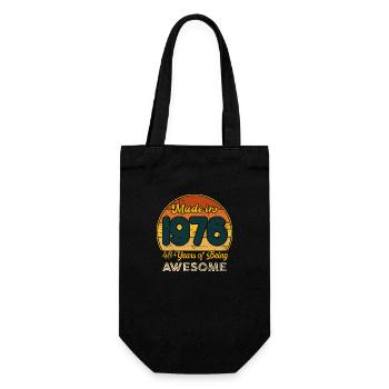 Born In 1976 - Vintage 1976 Retro Birthday - Gift Bag for Bottles - black - Front