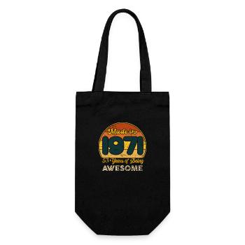 Né en 1971 - Vintage 1971 Anniversaire Rétro - Sac à bouteille - noir - Devant