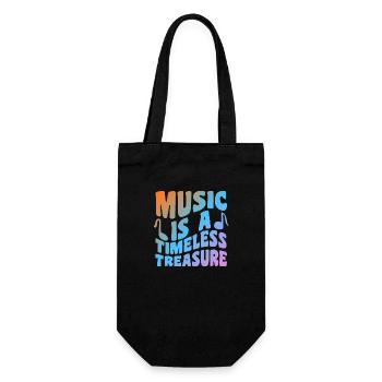 Music Is A Timeless Treasure - Geschenkbeutel für Flaschen - Schwarz - Vorne