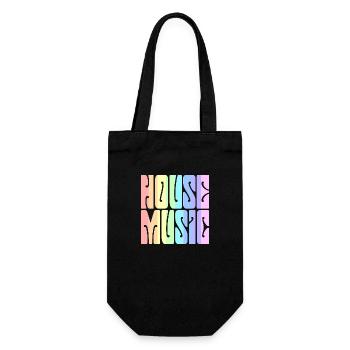 House-Musik - Pastel Rainbow - Geschenkbeutel für Flaschen - Schwarz - Vorne