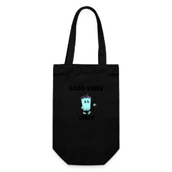 drink cartoon vibes - Geschenkbeutel für Flaschen - Schwarz - Vorne