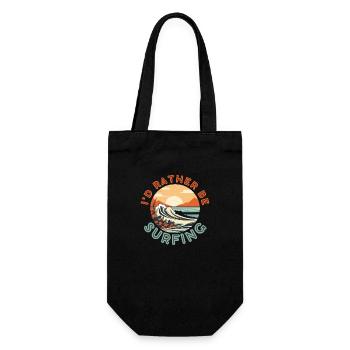 I'd rather be surfing - Gift Bag for Bottles - black - Front