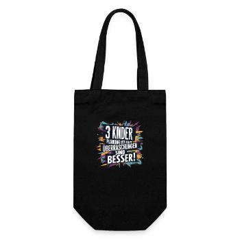 Geschenk Geburt drittes Kind drei kinder Humor - Geschenkbeutel für Flaschen - Schwarz - Vorne