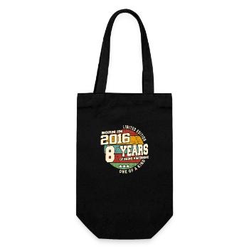 2016 Vintage Retro Classic 8 Years - Gift Bag for Bottles - black - Front
