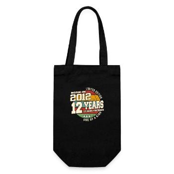 2012 Vintage Retro Classic 12 Year Old - Gift Bag for Bottles - black - Front