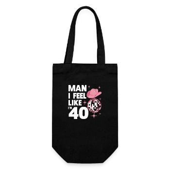 Man I Feel Like I'm 40 Geburtstag Western - Geschenkbeutel für Flaschen - Schwarz - Vorne
