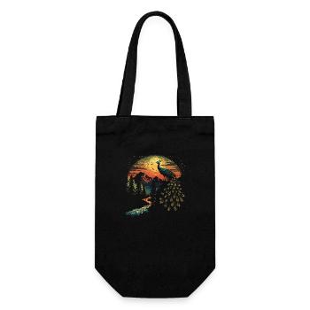 Peacock Bird Pheasant - Gift Bag for Bottles - black - Front