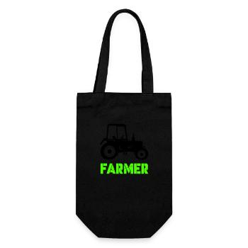 traktor farmer - Geschenkbeutel für Flaschen - Schwarz - Vorne