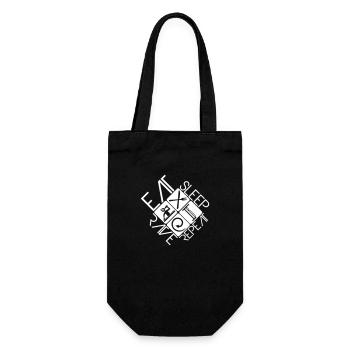 Eat Sleep Rave Repeat Essen Schlafen Raven Spruch - Geschenkbeutel für Flaschen - Schwarz - Vorne