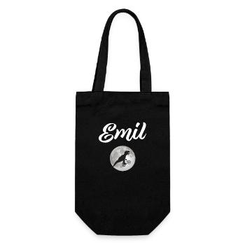 EMIL - Beau prénom de garçon avec dinosaure - Sac à bouteille - noir - Devant