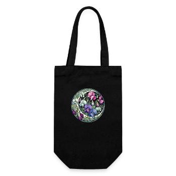 Purple Sweet Peas - Gift Bag for Bottles - black - Front