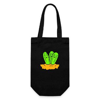 3 Cacti Friends Cactus Faces Prickly Desert - Gift Bag for Bottles - black - Front