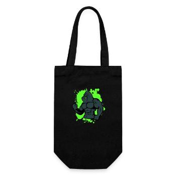 gorilla stark tier - Geschenkbeutel für Flaschen - Schwarz - Vorne