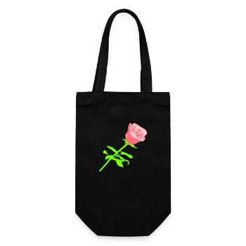 Pretty Beautiful Rose Blossom Leaf Roses Romantic - Gift Bag for Bottles - black - Front