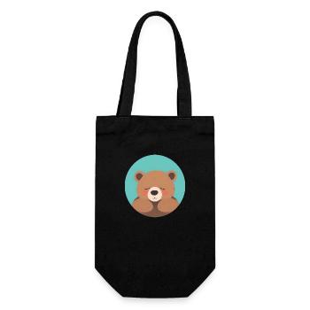 Cuddle-Ready Teddy Bear with Pink Cheeks - Gift Bag for Bottles - black - Front