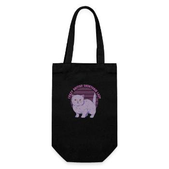 Crazy British Shorthair Lady Cat Kitten Mother - Geschenkbeutel für Flaschen - Schwarz - Vorne
