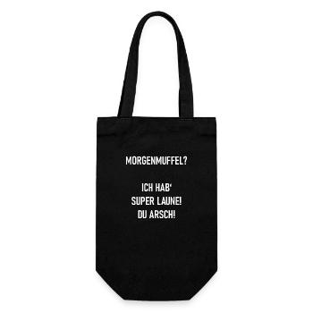Morgenmuffel - Geschenkbeutel für Flaschen - Schwarz - Vorne