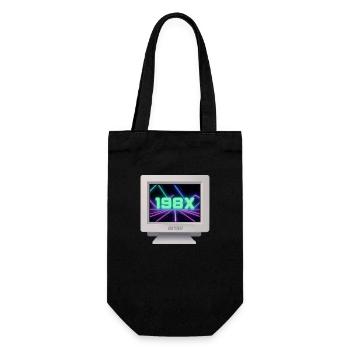 CRT Design - Retro 80's - Gift Bag for Bottles - black - Front