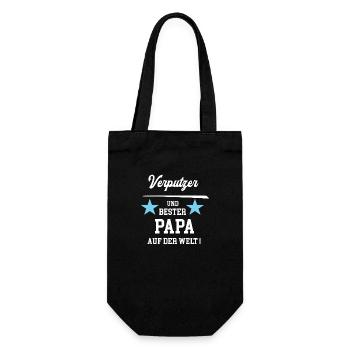 Verputzer Bester Papa Vatertag Geburtstag - Geschenkbeutel für Flaschen - Schwarz - Vorne
