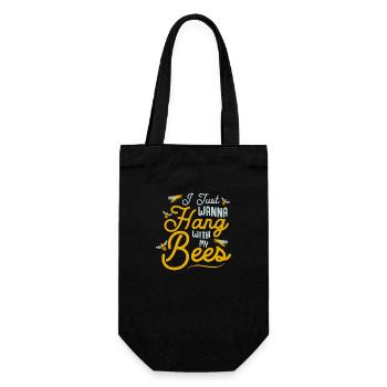 I Just Wanna Hang With My Bees Beekeeper ApiaristB - Geschenkbeutel für Flaschen - Schwarz - Vorne