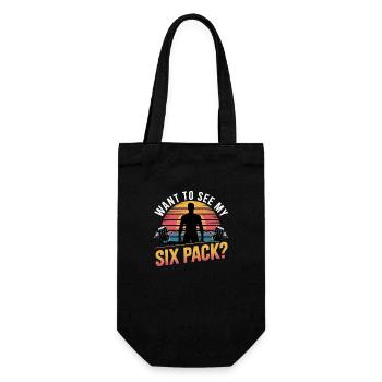 Want To See My Six Pack 12 - Geschenkbeutel für Flaschen - Schwarz - Vorne