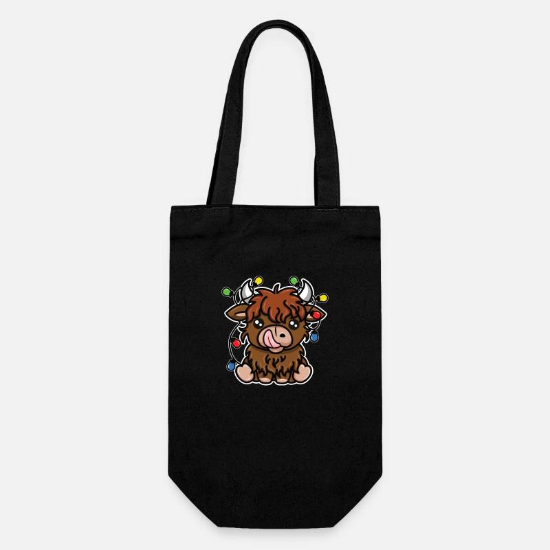 Vache Highland pour Noël - Sac à bouteille - noir