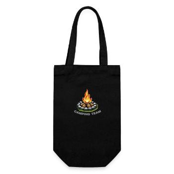 lagerfeuer camping team - Geschenkbeutel für Flaschen - Schwarz - Vorne