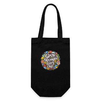 Grow stronger - Gift Bag for Bottles - black - Front
