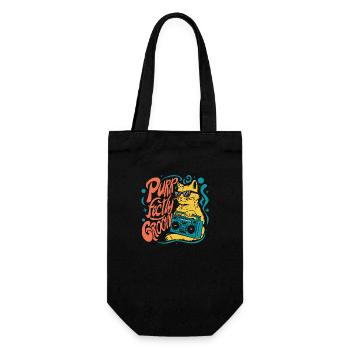Purrfectly groovy - Gift Bag for Bottles - black - Front