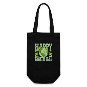 Happy Earth Day Environmental Planet - Gift Bag for Bottles - black - Front