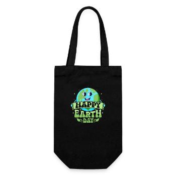 Happy Earth Day Planet Environmental - Gift Bag for Bottles - black - Front