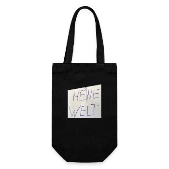 Meine Welt // Wie sie mir gefällt! - Geschenkbeutel für Flaschen - Schwarz - Vorne