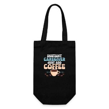 Instant Caregiver Just Add Coffee Caregiving Carer - Geschenkbeutel für Flaschen - Schwarz - Vorne