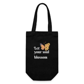 Let your soul blossom - Gift Bag for Bottles - black - Front