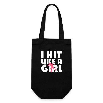 Je frappe comme une fille Roller Derby Skating - Sac à bouteille - noir - Devant