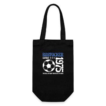 Rostocker Geburtstag 1975 Fußball Geschenk - Geschenkbeutel für Flaschen - Schwarz - Vorne