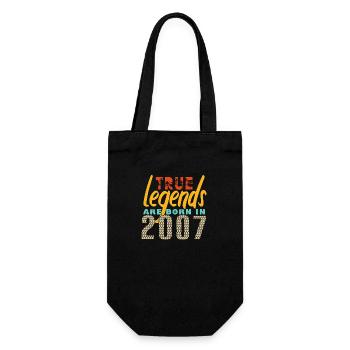 The True Legends were born in 2007. Year 2025. - Gift Bag for Bottles - black - Front