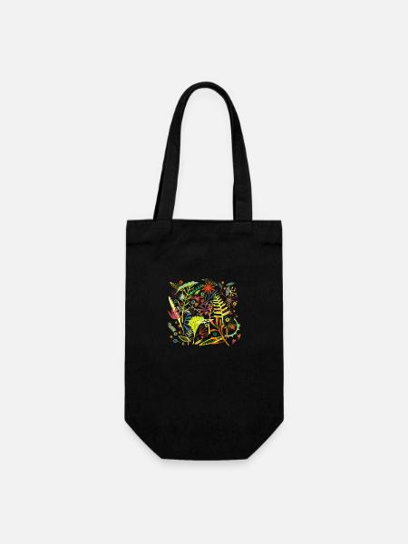 Tropical - Gift Bag for Bottles - black
