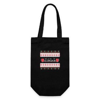 Perfekt für Glühweinliebhaber Weihnachtsstimmung - Geschenkbeutel für Flaschen - Schwarz - Vorne