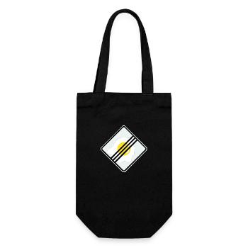 Traffic sign design: egg. - Gift Bag for Bottles - black - Front